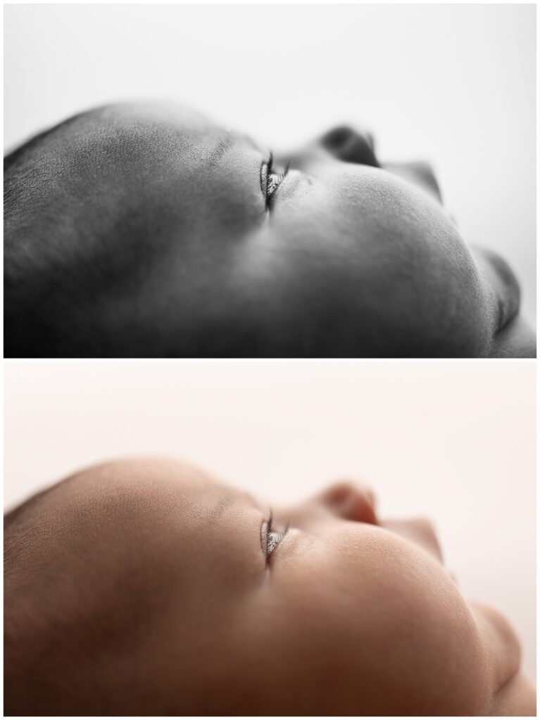 macro shots profile of newborn